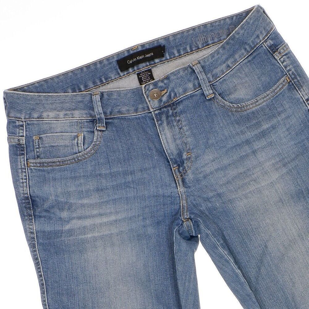 Calvin Klein Jeans Ultimate Bootcut Womens Size 12 Blue Denim Measures 33 x 28 - Picture 8 of 12